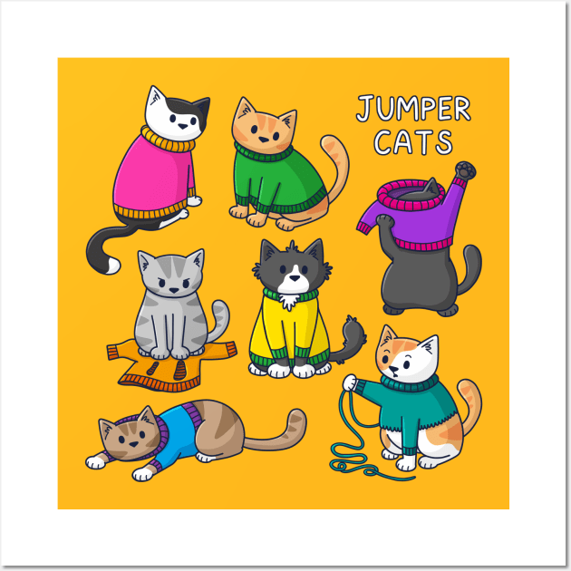 Jumper Cats Wall Art by Doodlecats 